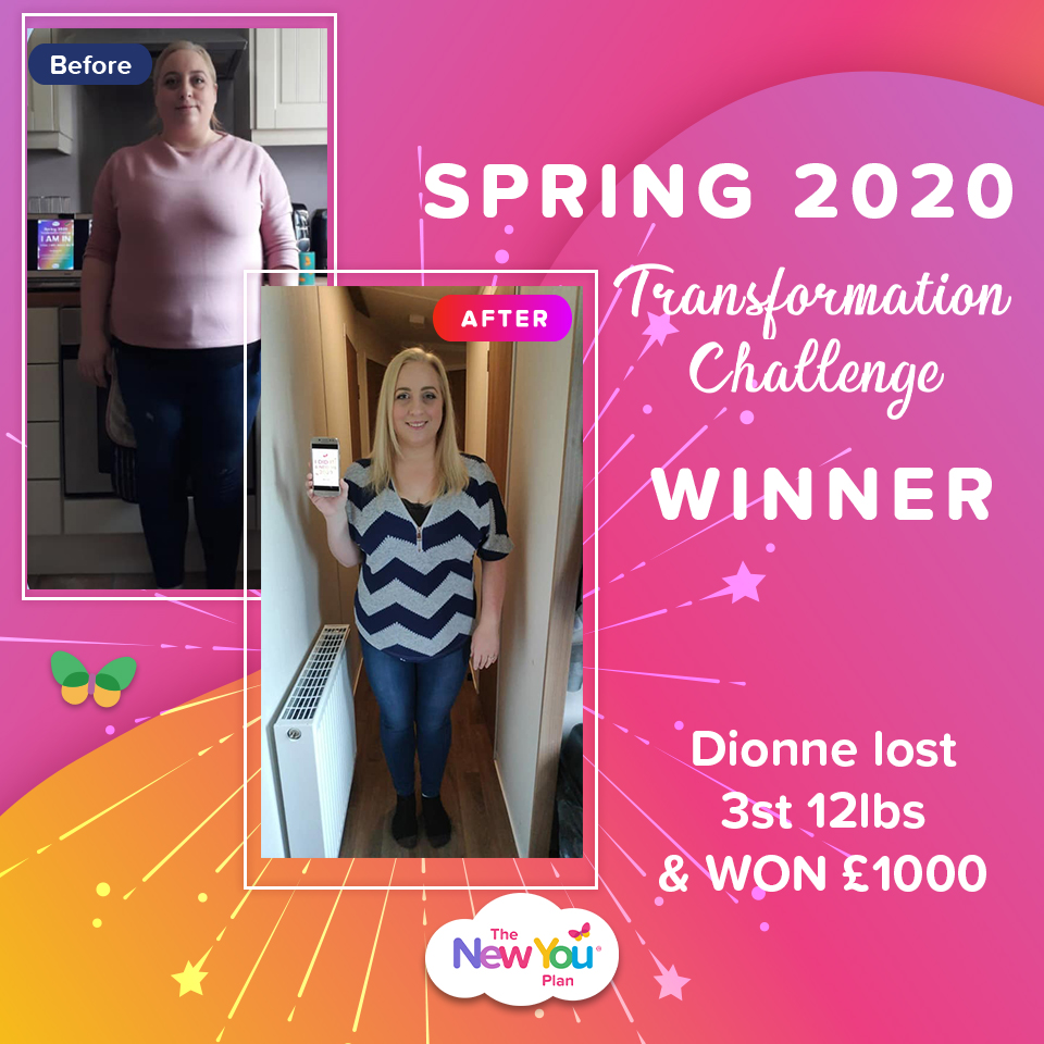 Spring Transformation Challenge WINNER Dionne Lost 3st 12lbs & WON £1000 Cash