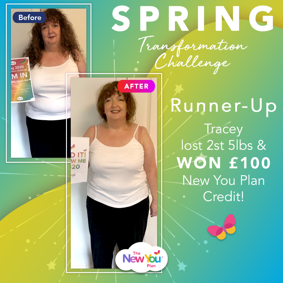 Spring Transformation Challenge Runner-Up Tracey lost 2st 5lbs & won £100 New You Plan Credit!