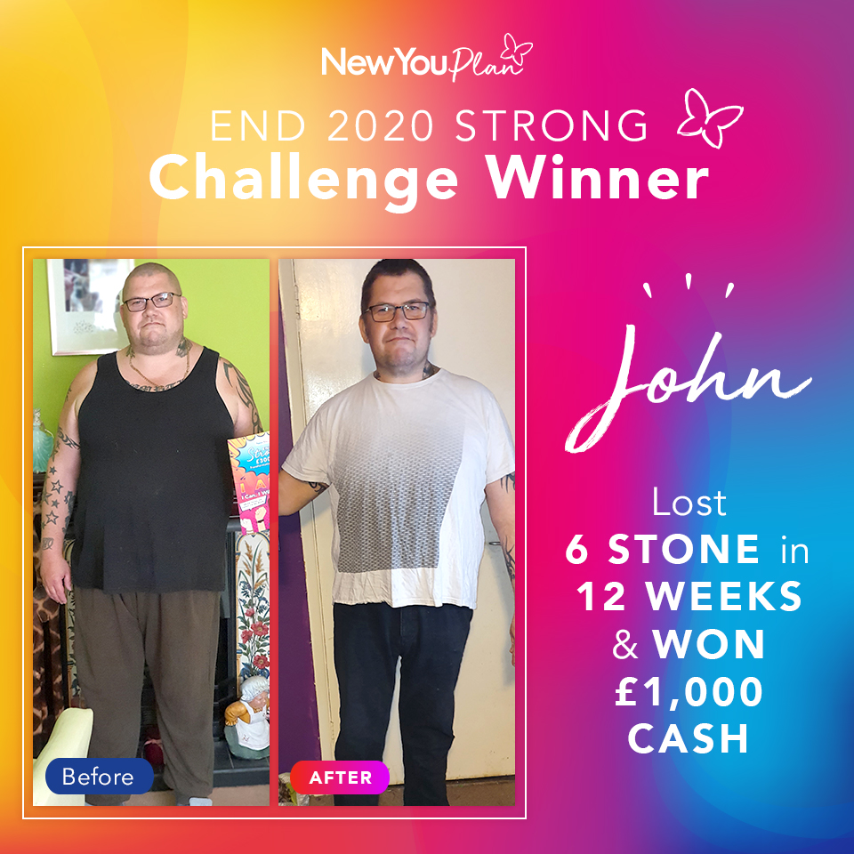 ‘End 2020 Strong’ Challenge Winner, John, shares how he lost seven stone, changed his life and WON £1000