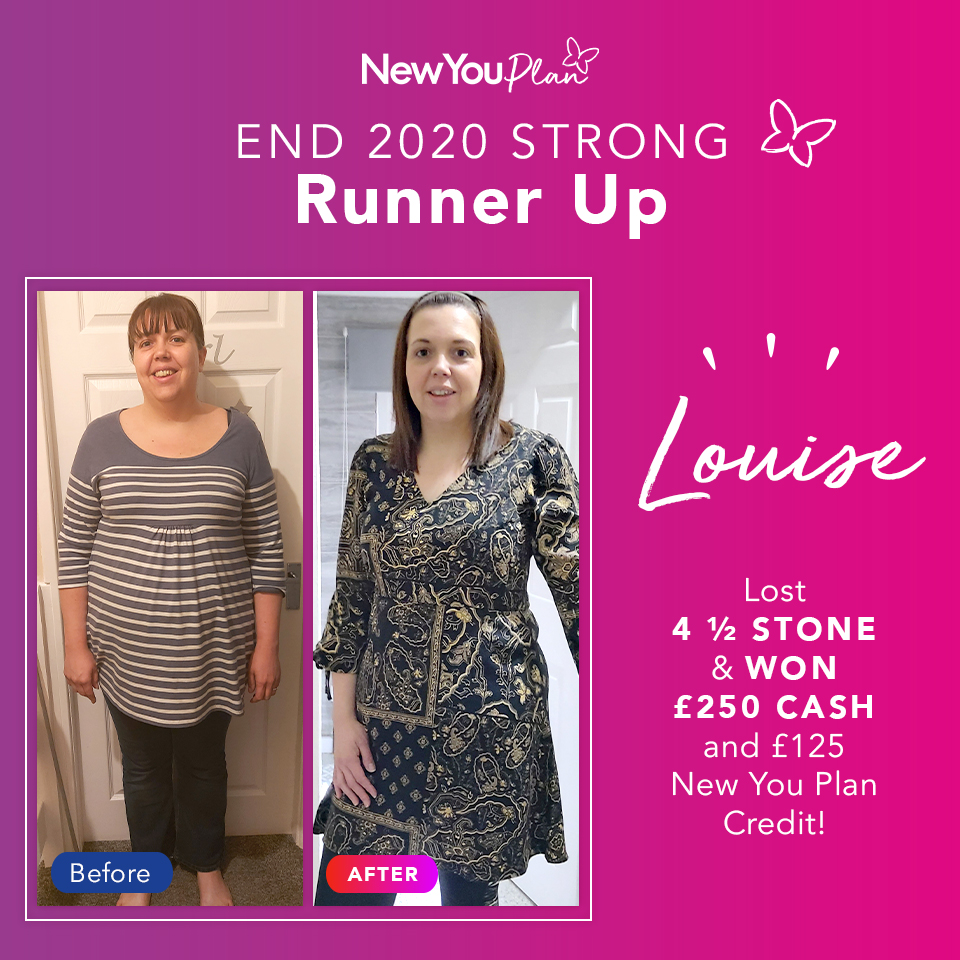 ‘End 2020 Strong’ Transformation Challenge Runner-up, Louise, lost 4.5 stone and WON £250