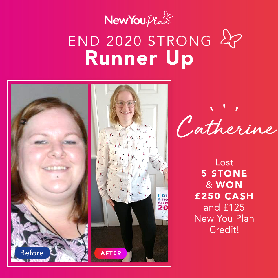 ‘End 2020 Strong’ Challenge Runner-up, Catherine, lost five stone and five dress sizes and WON £250