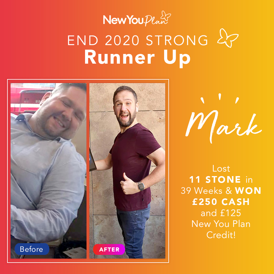 ‘End 2020 Strong’ Challenge Runner-up, Mark, shares how he lost 11+ stone since starting the New You Plan