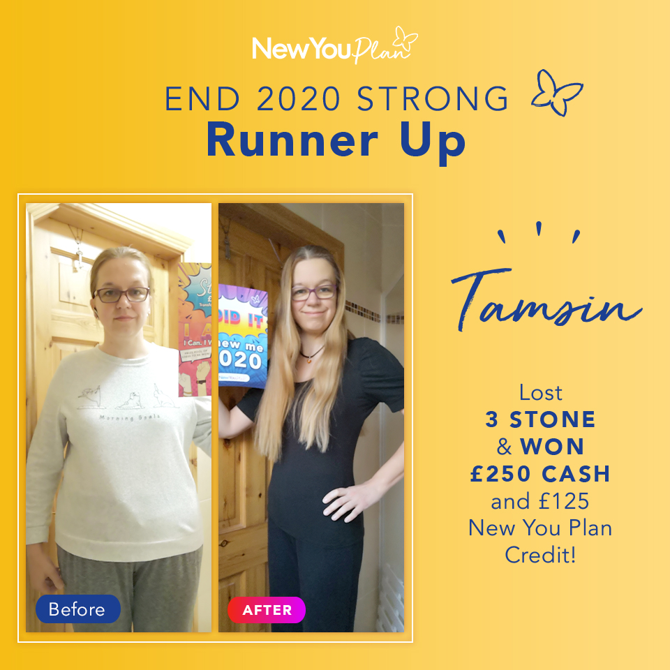 ‘End 2020 Strong’ Challenge Runner-up, Tamsin, shares her New You Plan story and how she WON £250