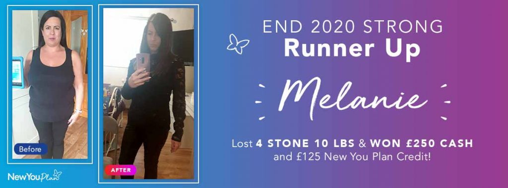 End 2020 Strong Challenge Runner-up Melanie shares how she lost four stone and 10 lbs with the New You Plan ﻿
