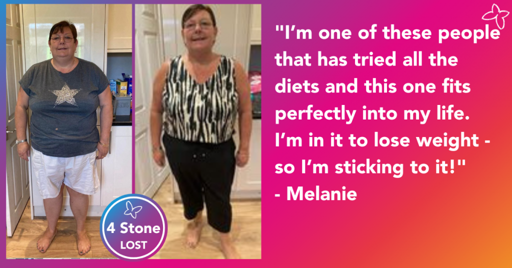 Melanie lost 4 stone in 3 months