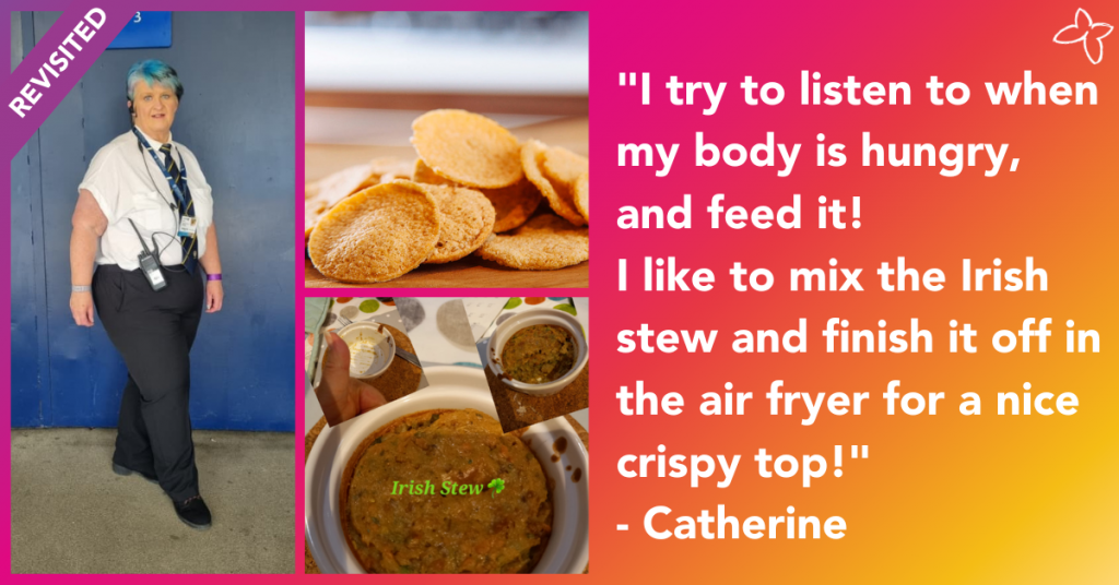 Catherine lost 15 stone and enjoys crisps and Irish stew