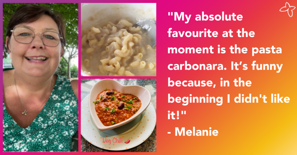 The carbonara helped Melanie to lose 4 stone in 3 months