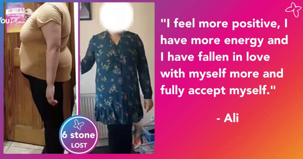 After losing 6 stone, Ali has fallen in love with herself again.