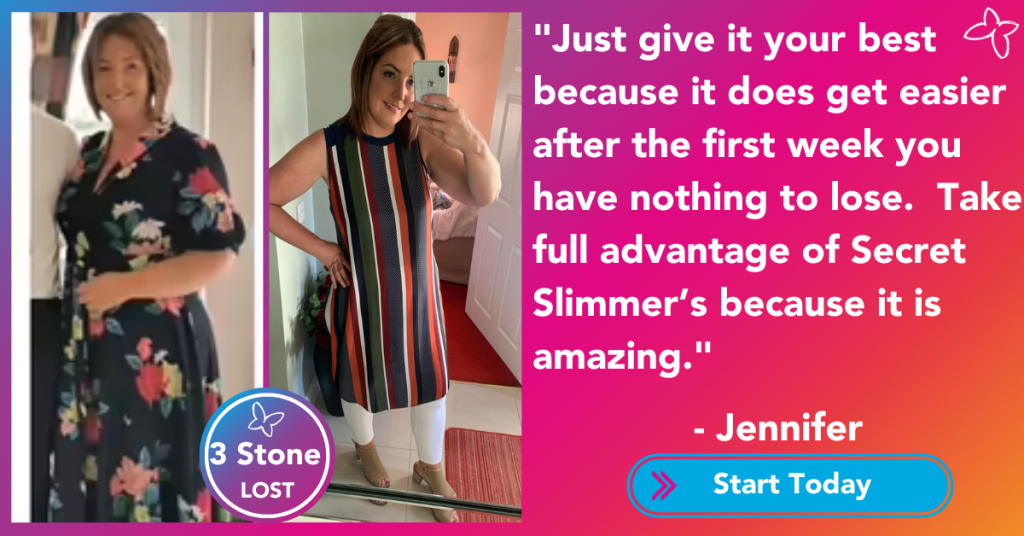Jennifer lost 3 stone and advises that you make use of the Secret Slimmers community