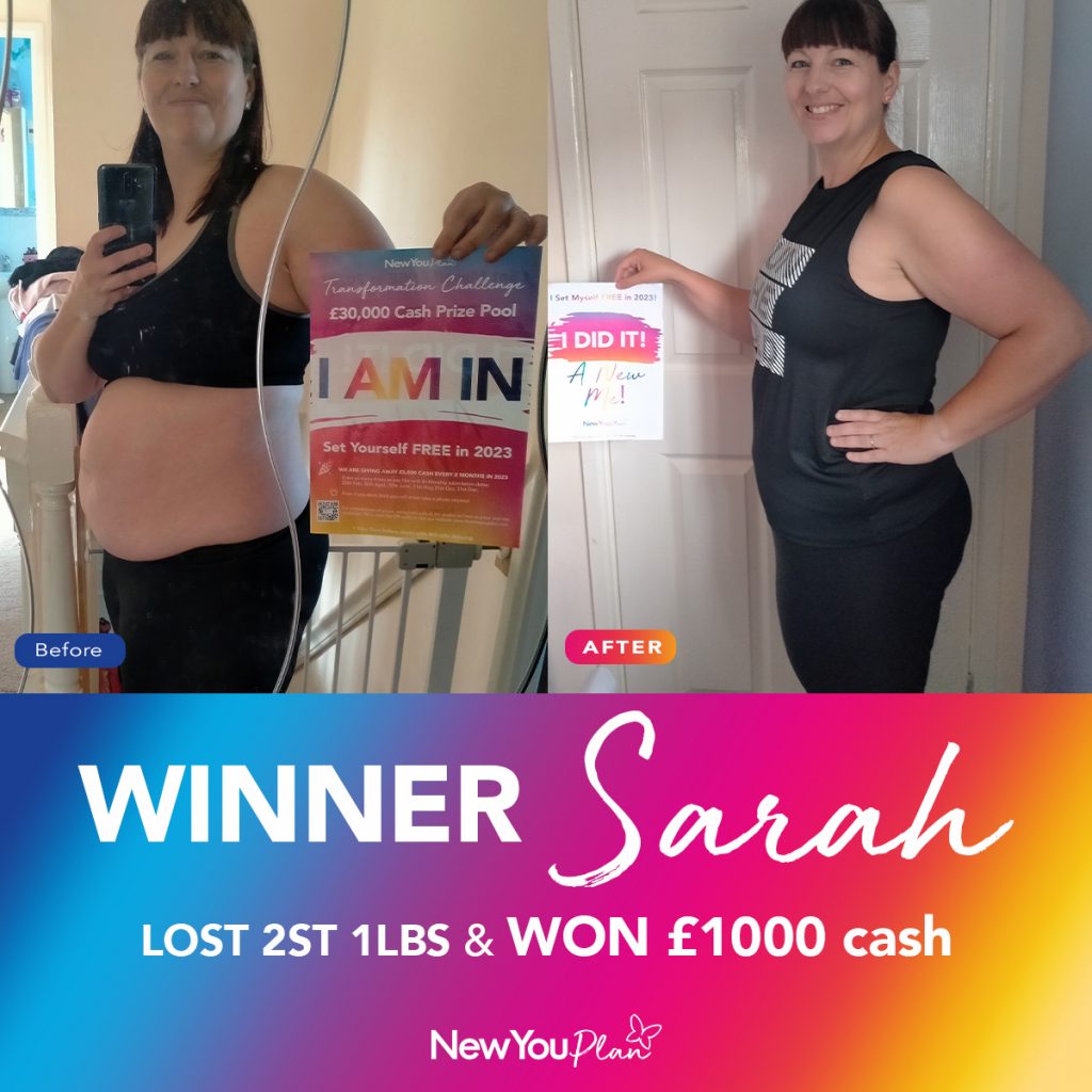 TRANSFORMATION CHALLENGE WINNER: Sarah Lost 2st 1lb & WON £1000 Cash