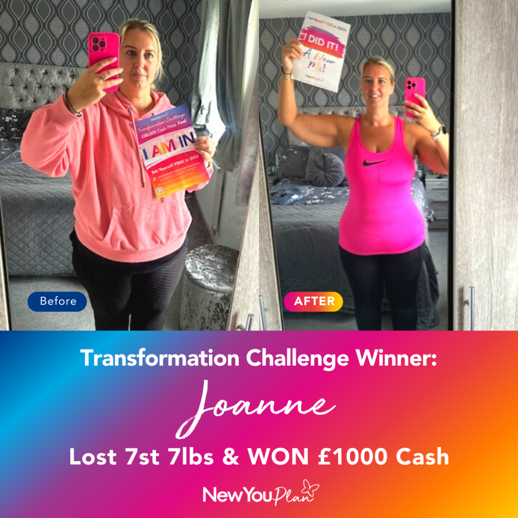 TRANSFORMATION CHALLENGE WINNER: Joanne Lost 7 stone 7lbs & WON £1000 Cash