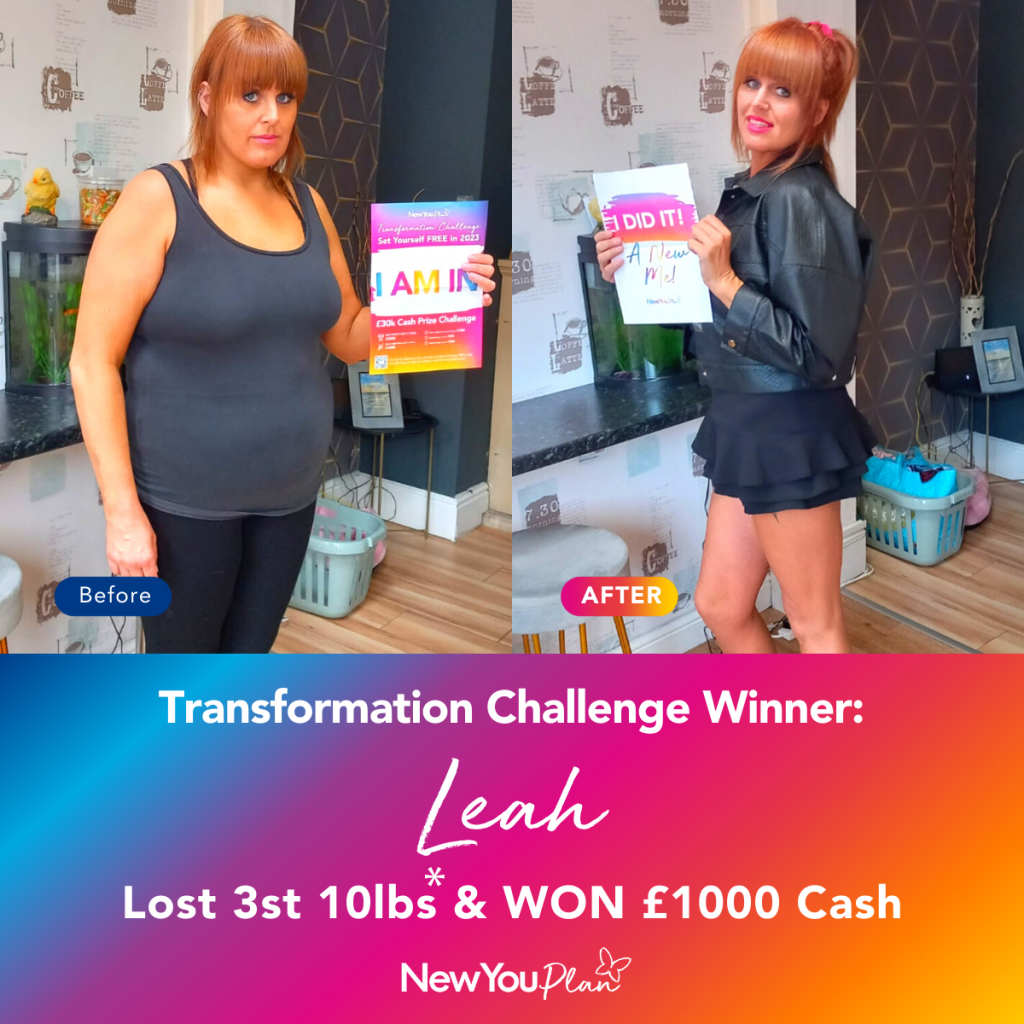TRANSFORMATION CHALLENGE WINNER: Leah Lost 3st 10lbs* & WON £1000 Cash