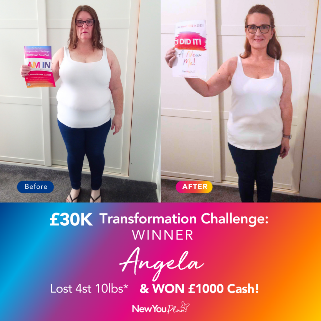£30K TRANSFORMATION CHALLENGE: WINNER Angela Lost 4st 10lbs* & WON £1000 Cash!