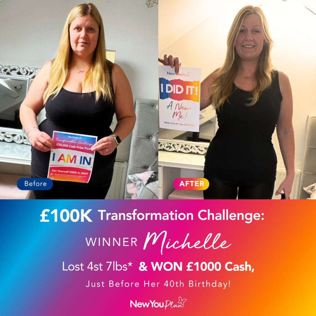 £100K TRANSFORMATION CHALLENGE: Michelle Lost 4st 7lbs* & WON £1000 Cash, Just Before Her 40th Birthday!