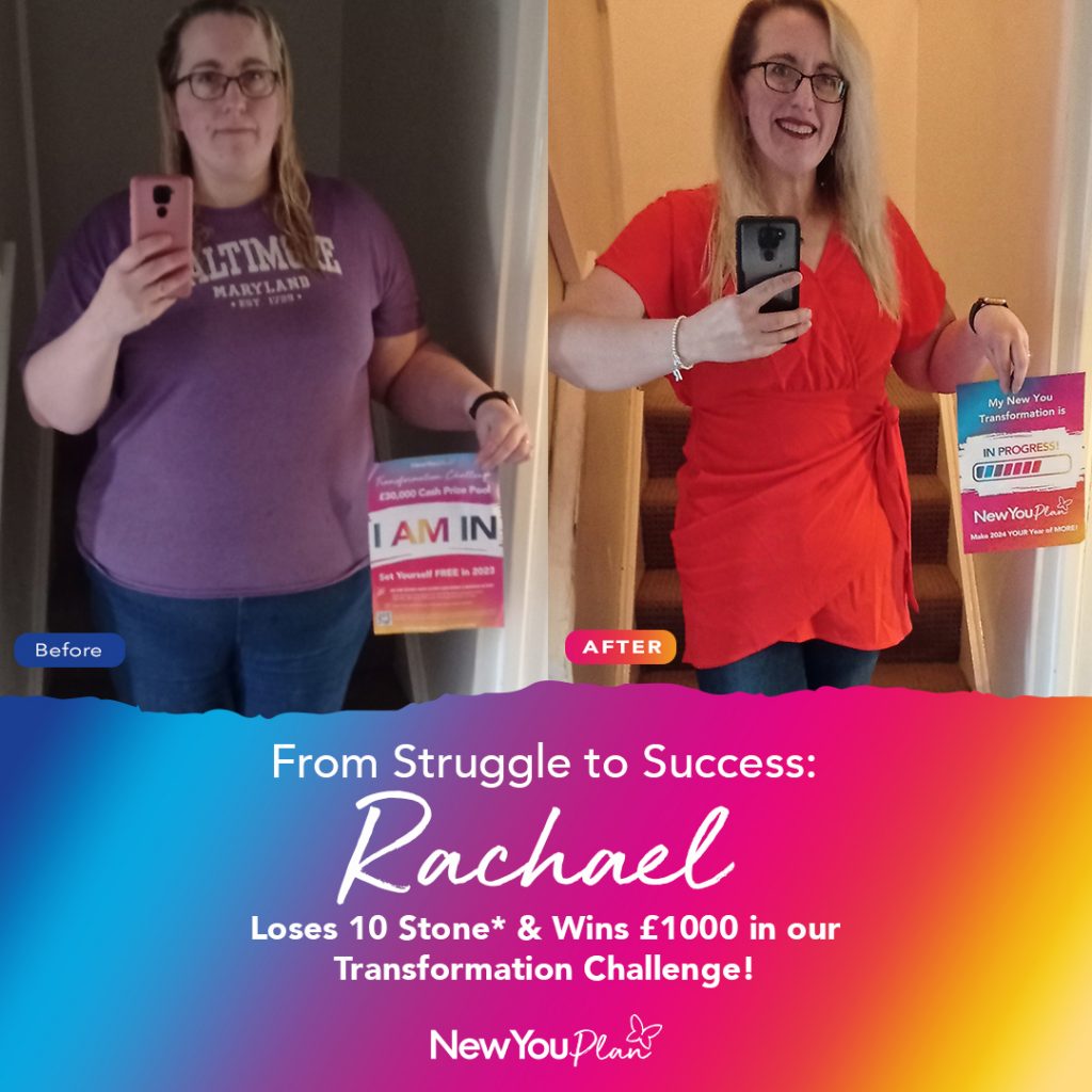 From Struggle to Success: Rachael Loses 10 Stone* & Wins £1000 in our Transformation Challenge!