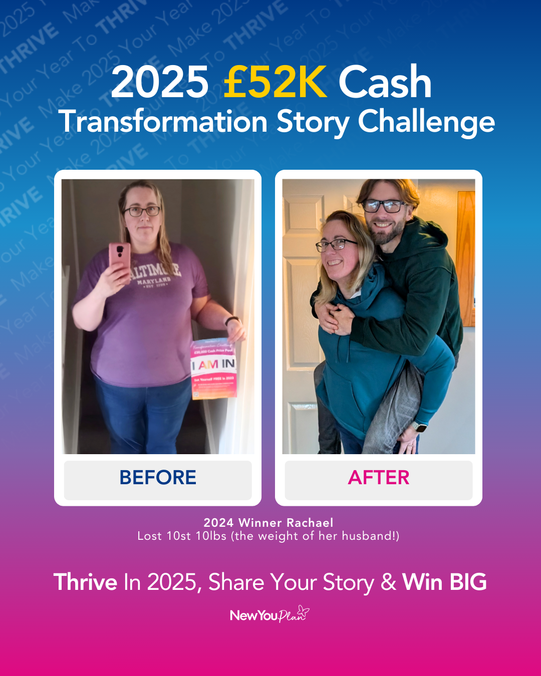 The New You Plan £52,000 Cash Prize Transformation Story Challenge ...